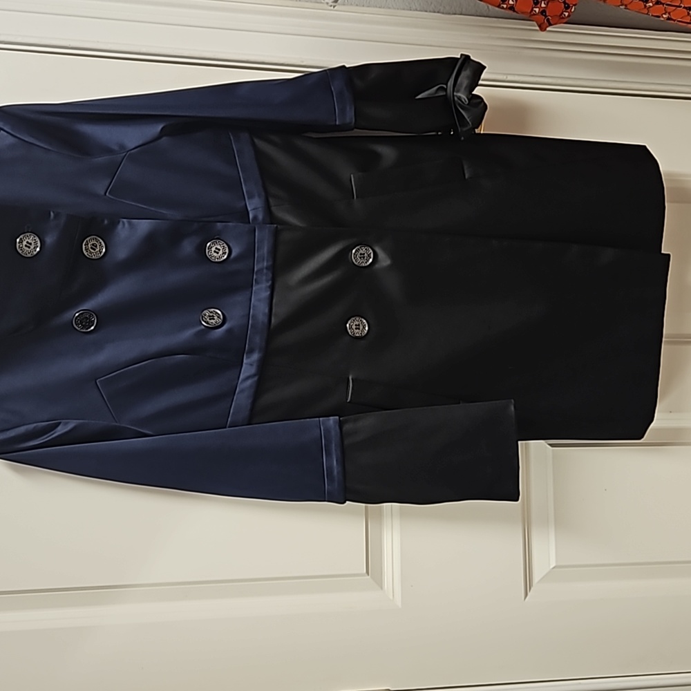 Beautiful navy blue and black long coat.